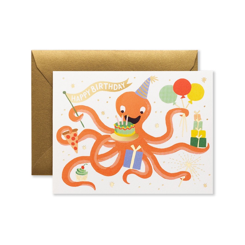 Octopus Birthday Greeting Card