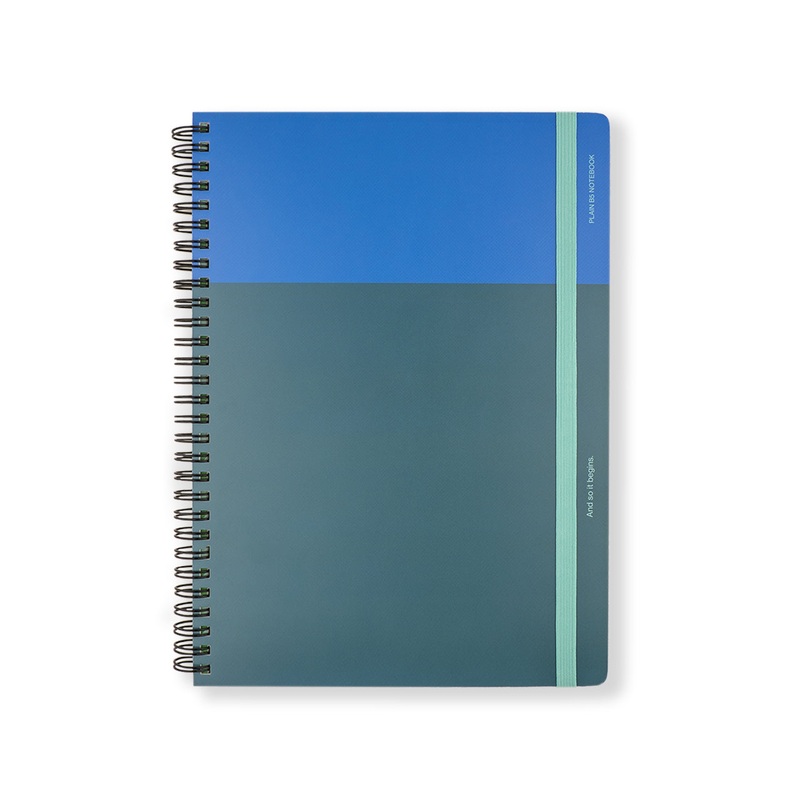 Spiral Bright Notebook B5 Blue and Forest Plain