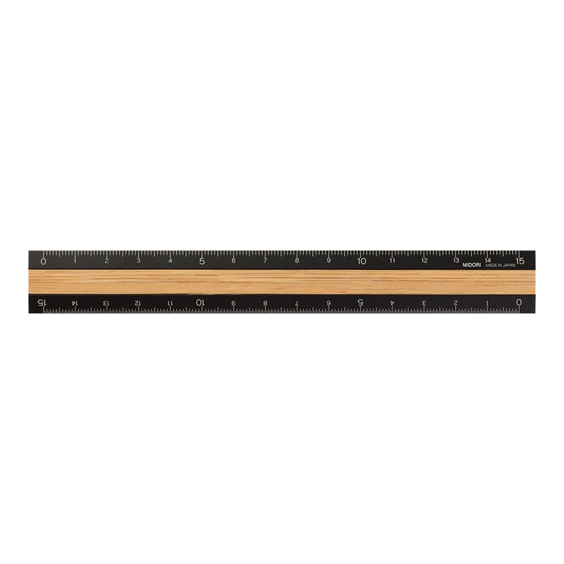 Aluminium Ruler with Wood Insert 15cm