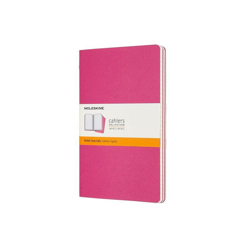 Cahier Large Notebook Set Ruled Kinetic Pink