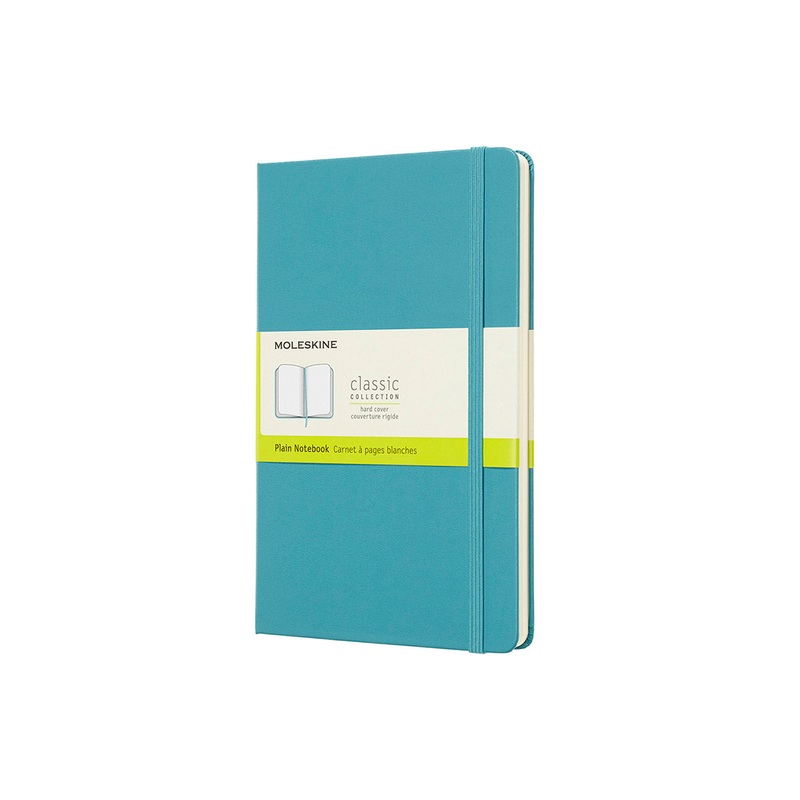 Classic Large Hard Cover Notebook Plain Reef Blue