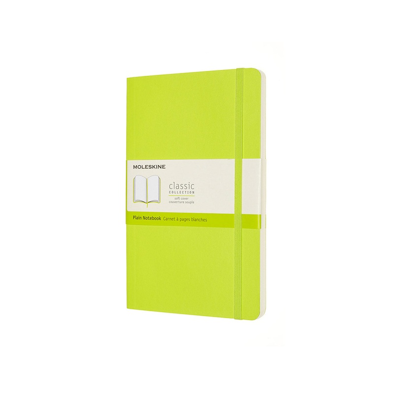 Classic Large Soft Cover Notebook Plain Lemon Green