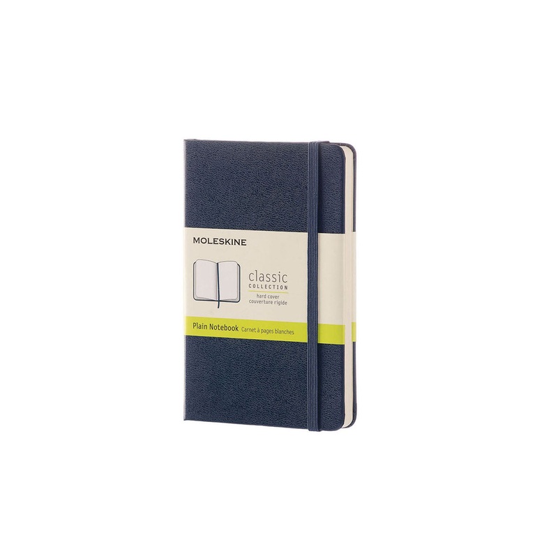 Classic Pocket Hard Cover Notebook Sapphire Blue Plain