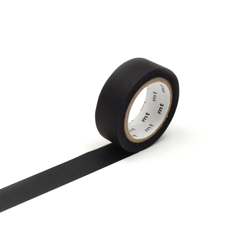 Matte Black Washi Tape Single Roll