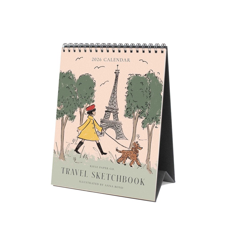 2026 Travel Sketchbook Desk Calendar