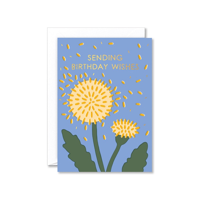 Birthday Wishes Dandelion Greeting Card