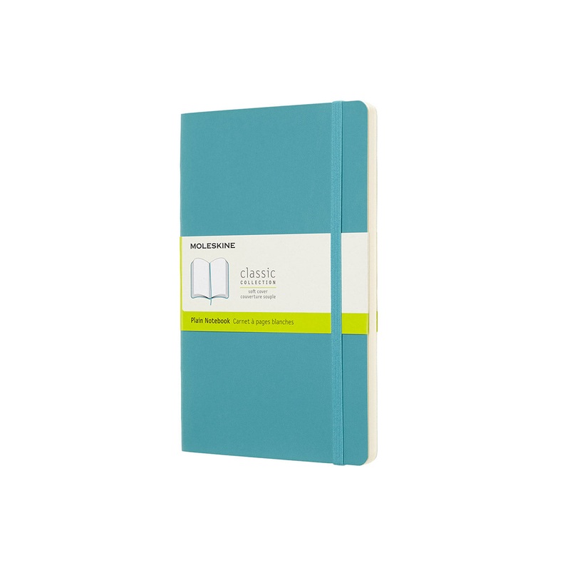 Classic Large Soft Cover Notebook Plain Reef Blue