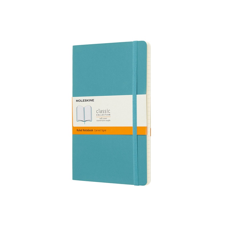 Classic Large Soft Cover Notebook Ruled Reef Blue