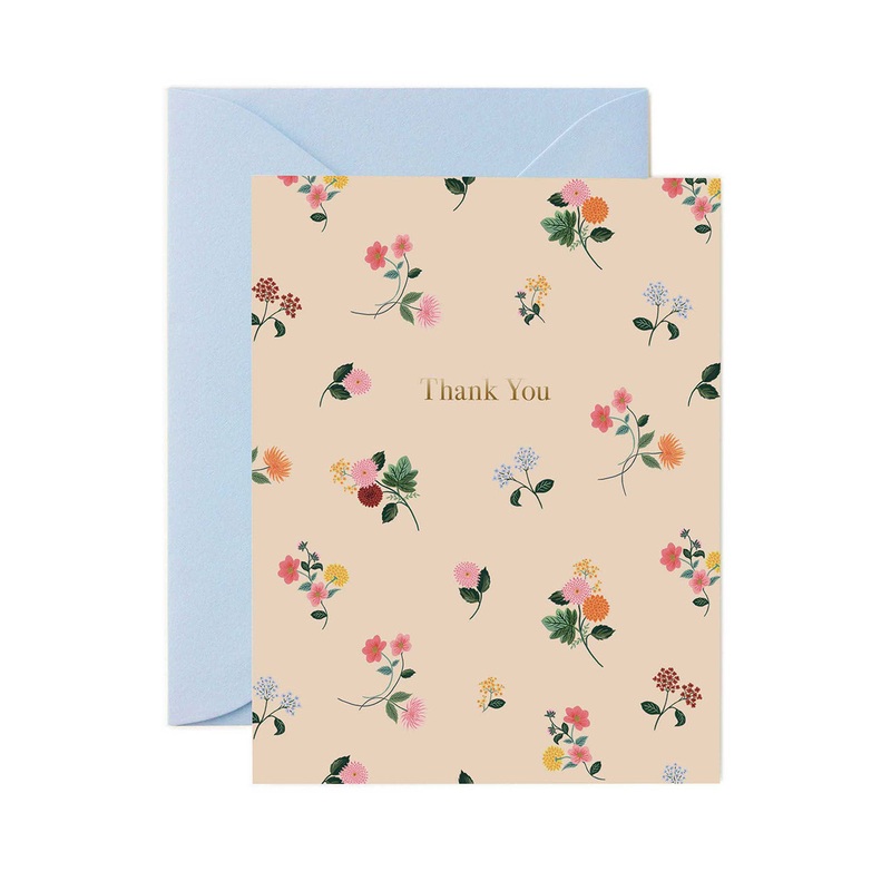 Ditsy Dahlia Thank You Greeting Card