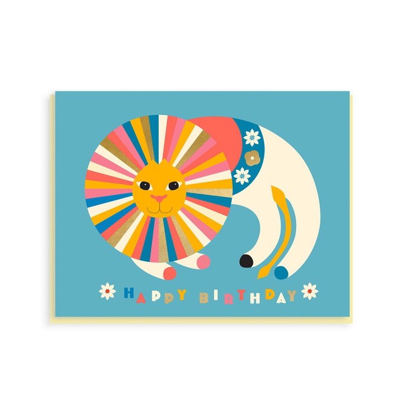 Birthday Lion Greeting Card