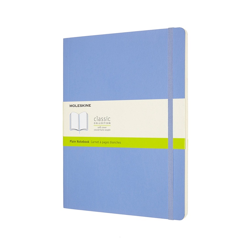 Classic Extra Large Soft Cover Notebook Plain Hydrangea Blue