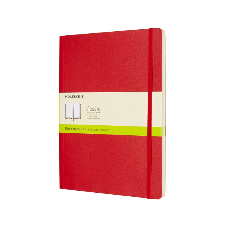 Classic Extra Large Soft Cover Notebook Plain Scarlet Red