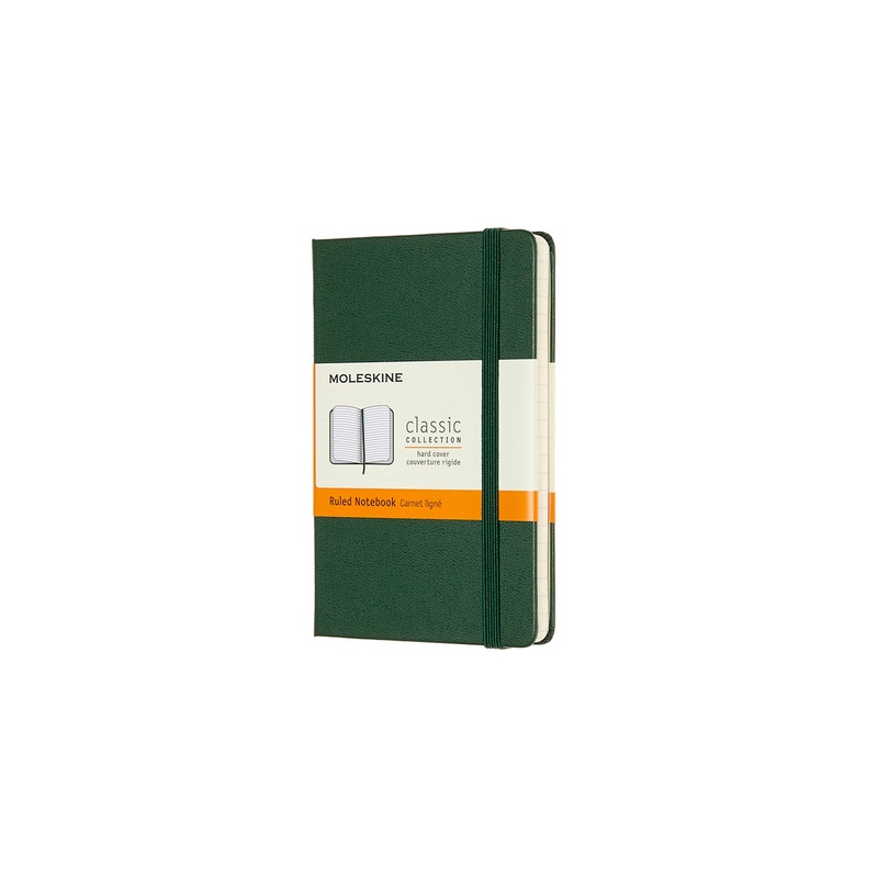 Classic Pocket Hard Cover Notebook Myrtle Green Ruled