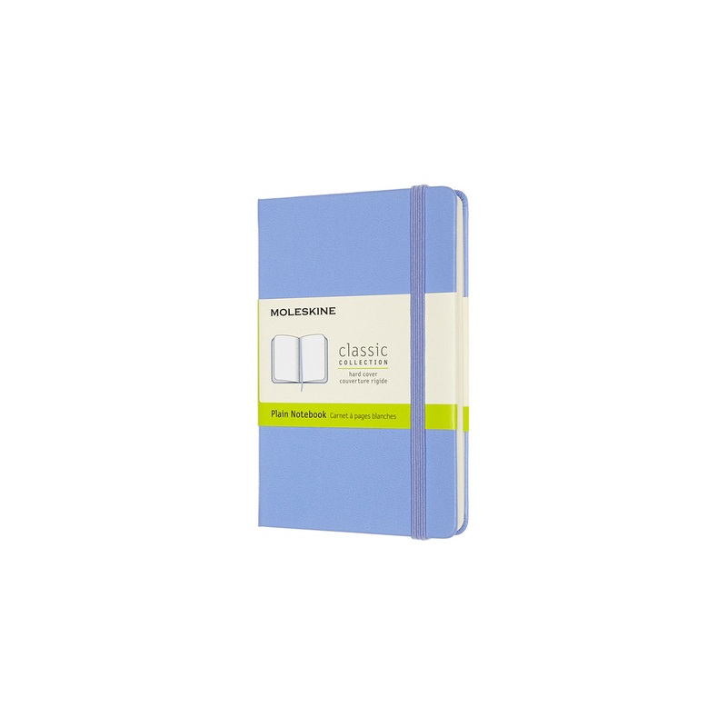Classic Pocket Hard Cover Notebook Plain Hydrangea Blue