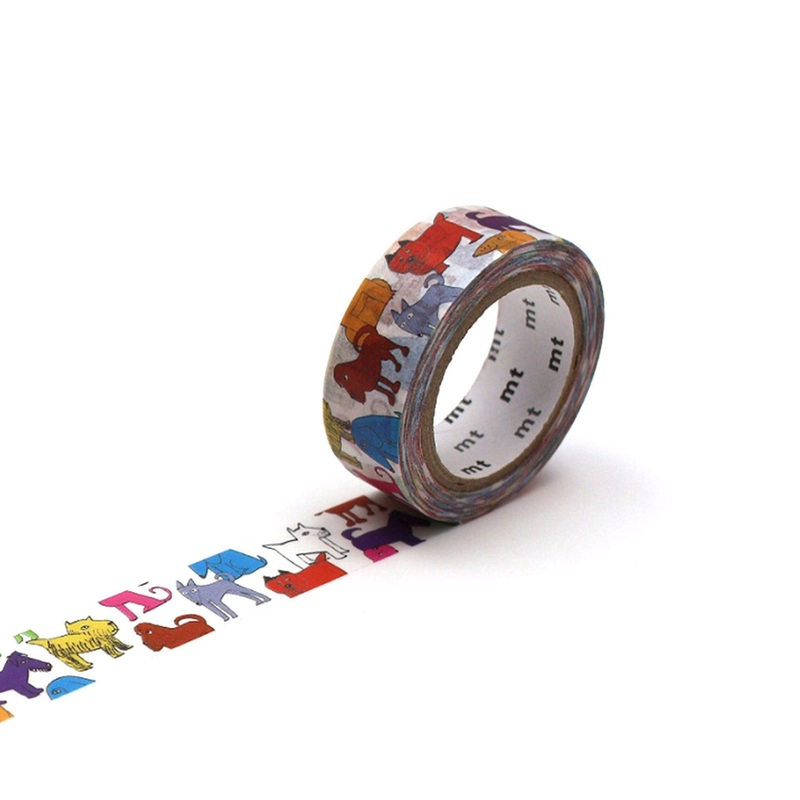 Lisa Larson Colourful Dog Washi Tape Single Roll