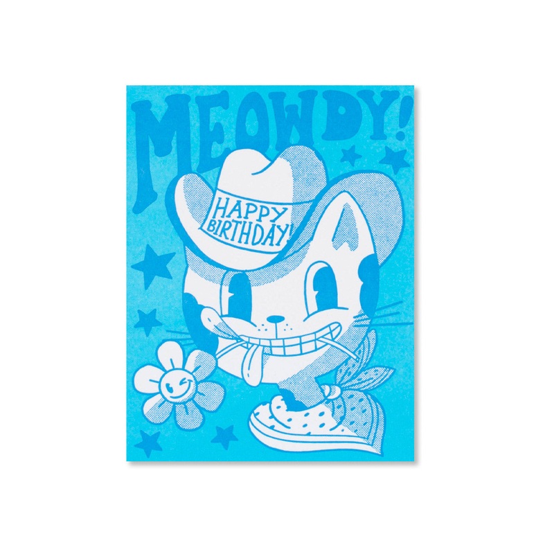 Meowdy Cat Birthday Greeting Card