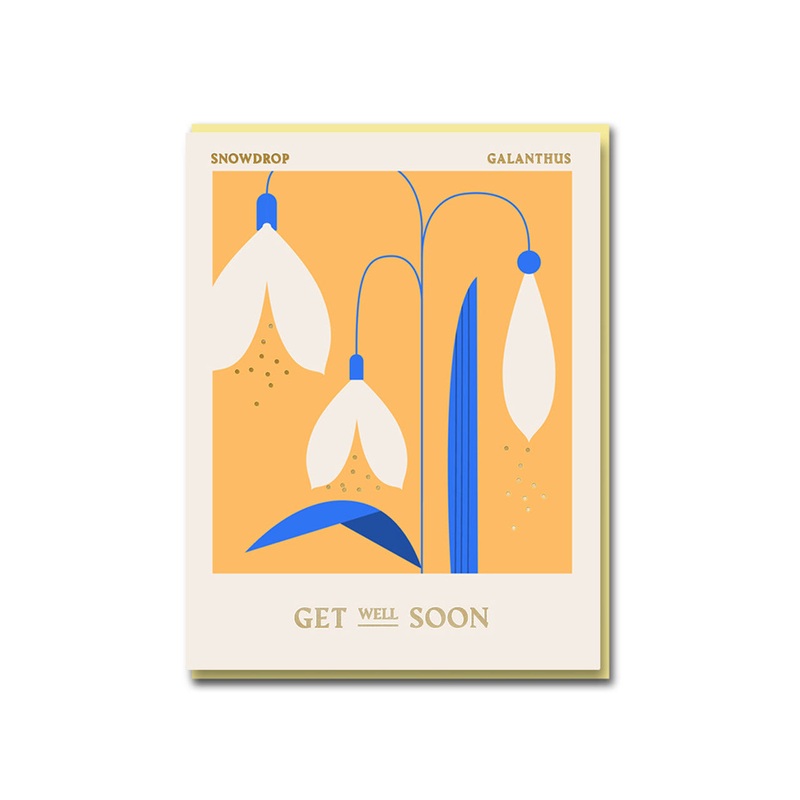 Snowdrop Get Well Soon Greeting Card