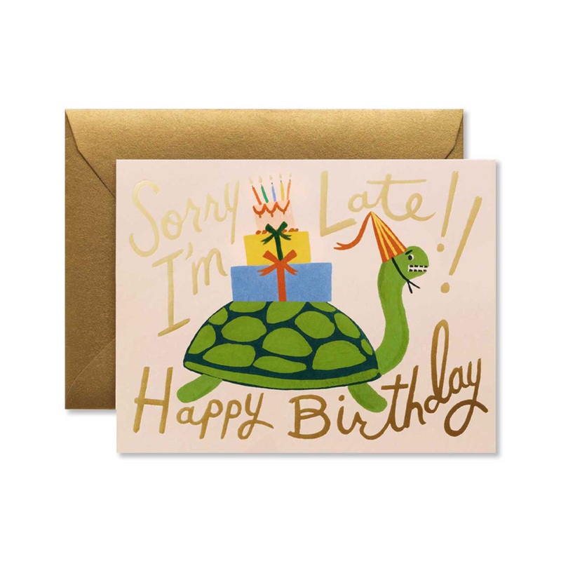 Turtle Belated Birthday Greeting Card