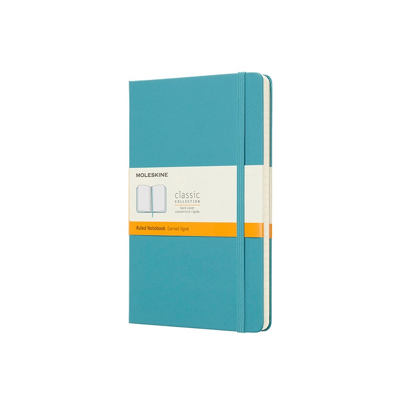 Classic Large Hard Cover Notebook Ruled Reef Blue