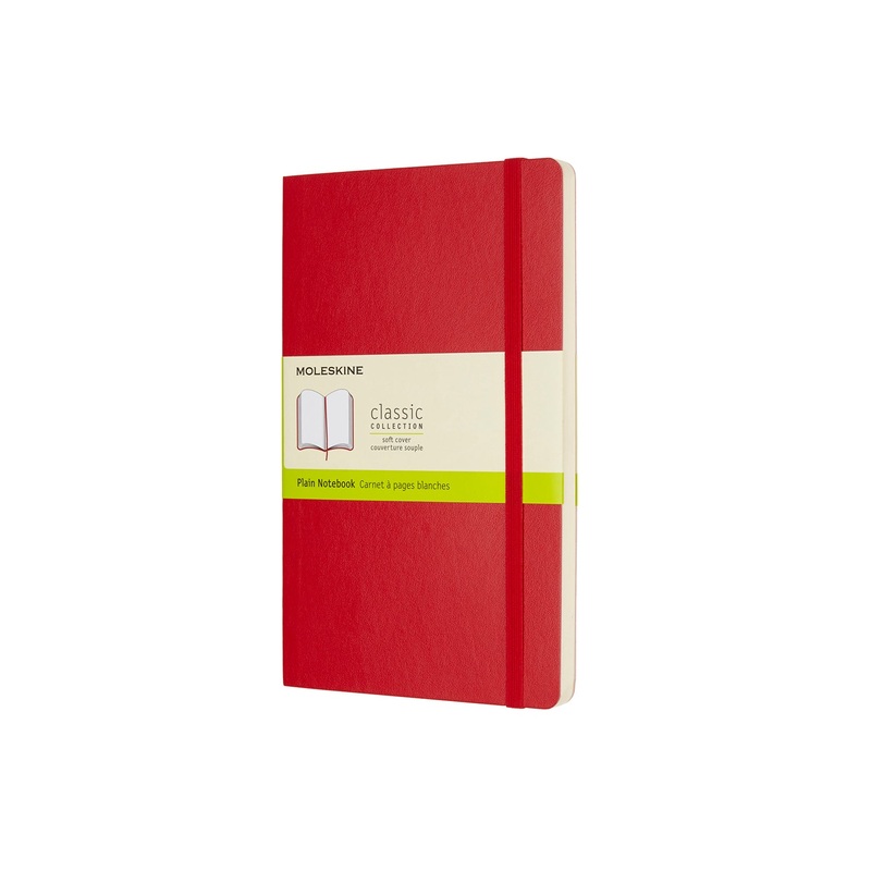 Classic Large Soft Cover Notebook Plain Scarlet Red