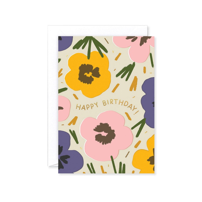 Happy Birthday Flowers Greeting Card