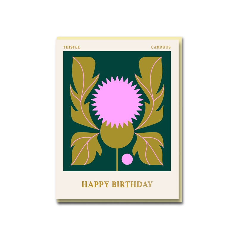 Thistle Happy Birthday Greeting Card