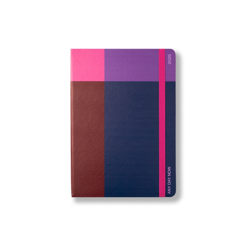 2026 Daily Navy and Plum Freestyler Diary Dot Grid A5