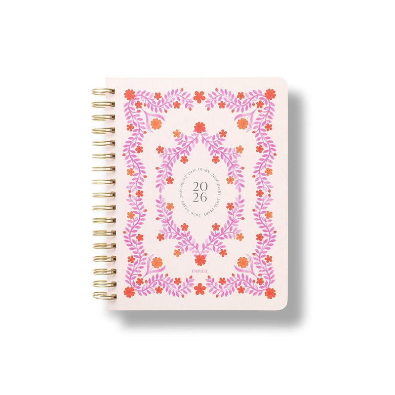 2026 Italian Summer Pink Weekly Soft Cover Spiral Planner