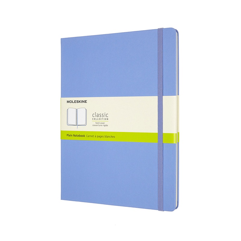 Classic Extra Large Hard Cover Notebook Plain Hydrangea Blue