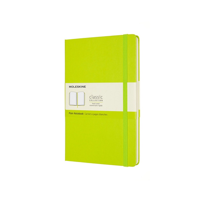 Classic Large Hard Cover Notebook Plain Lemon Green