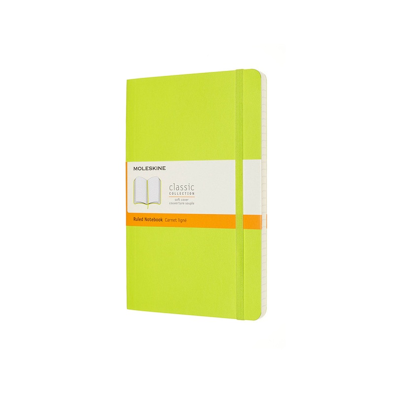 Classic Large Soft Cover Notebook Ruled Lemon Green