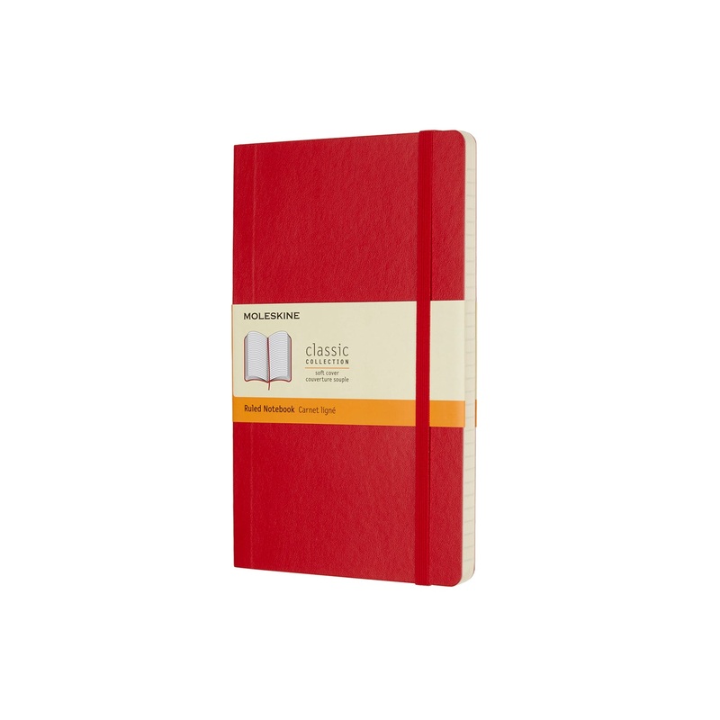 Classic Large Soft Cover Notebook Ruled Scarlet Red