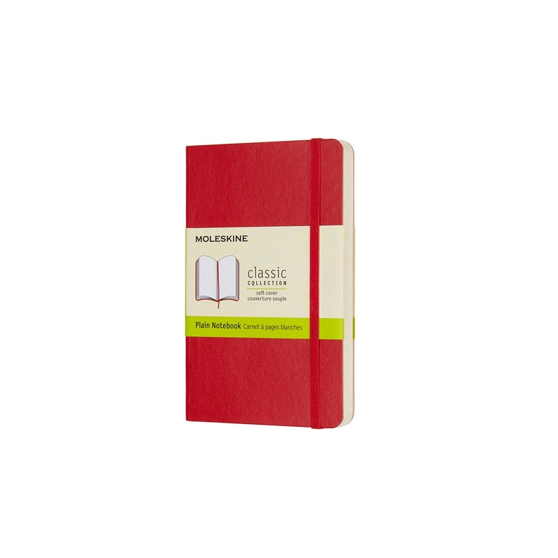 Classic Pocket Soft Cover Notebook Plain Scarlet Red