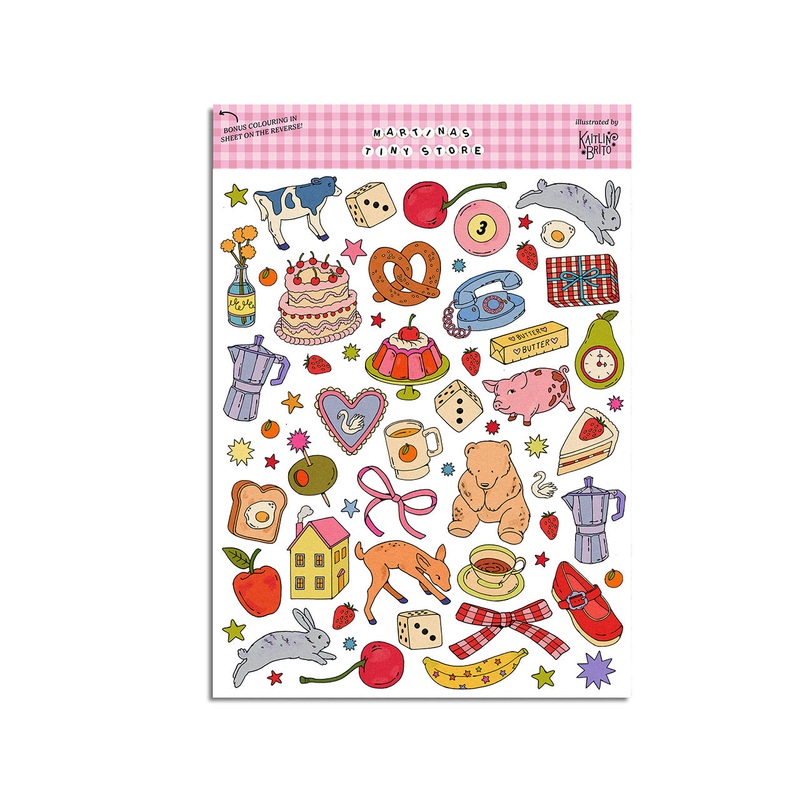 Illustrated Scrapbooking Sticker Sheet Large