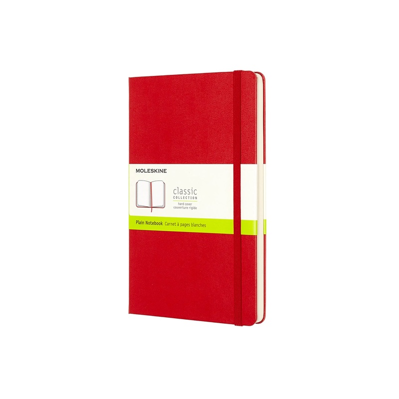 Classic Large Hard Cover Notebook Plain Scarlet Red