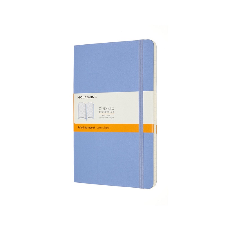 Classic Large Soft Cover Notebook Ruled Hydrangea Blue