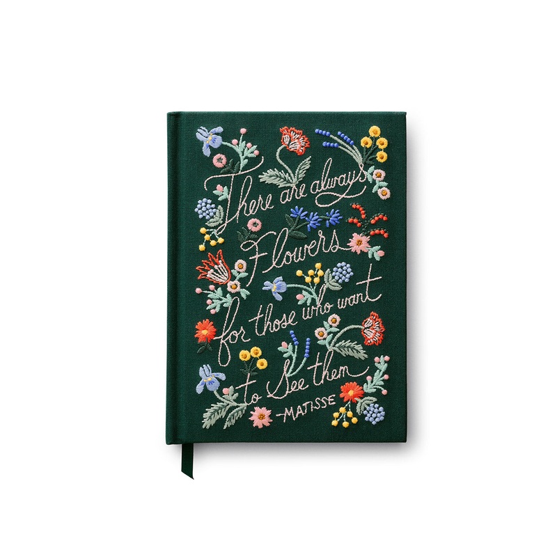 There Are Always Flowers Embroidered Fabric Journal