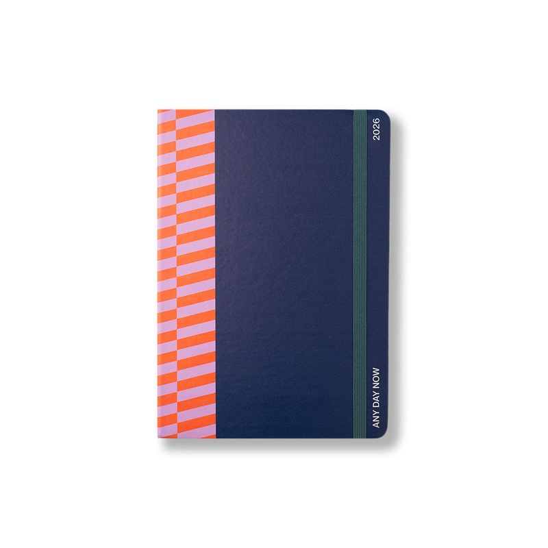 2026 Weekly Achiever Diary Navy and Tangerine A5