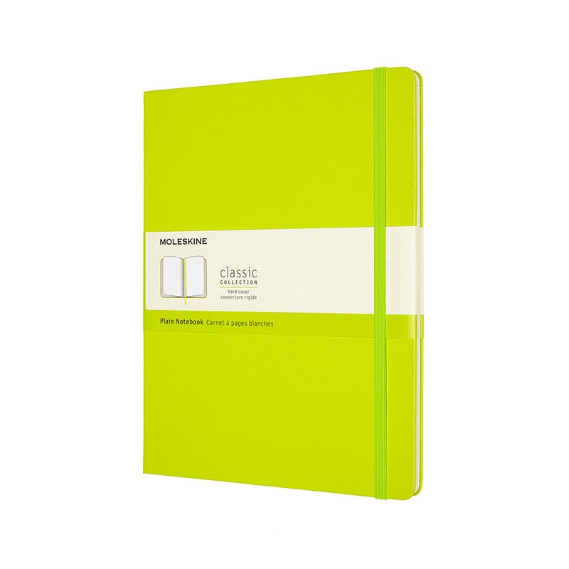 Classic Extra Large Hard Cover Notebook Plain Lemon Green
