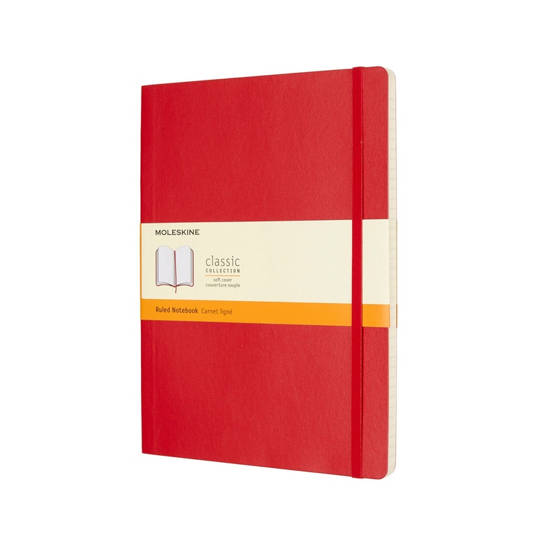 Classic Extra Large Soft Cover Notebook Ruled Scarlet Red