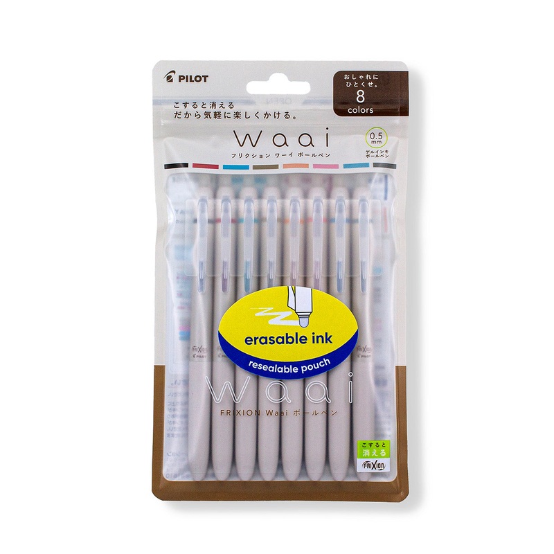 FriXion Clicker Waai Erasable Pastel Gel Pens Set of 8