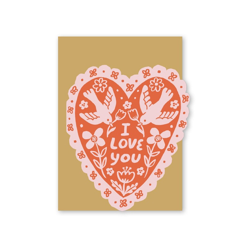 Love Birds Heart Greeting Card