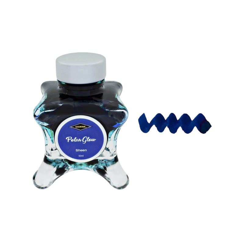 Diamine Inkvent Sheen Ink Bottle, Polar Glow – 50ml