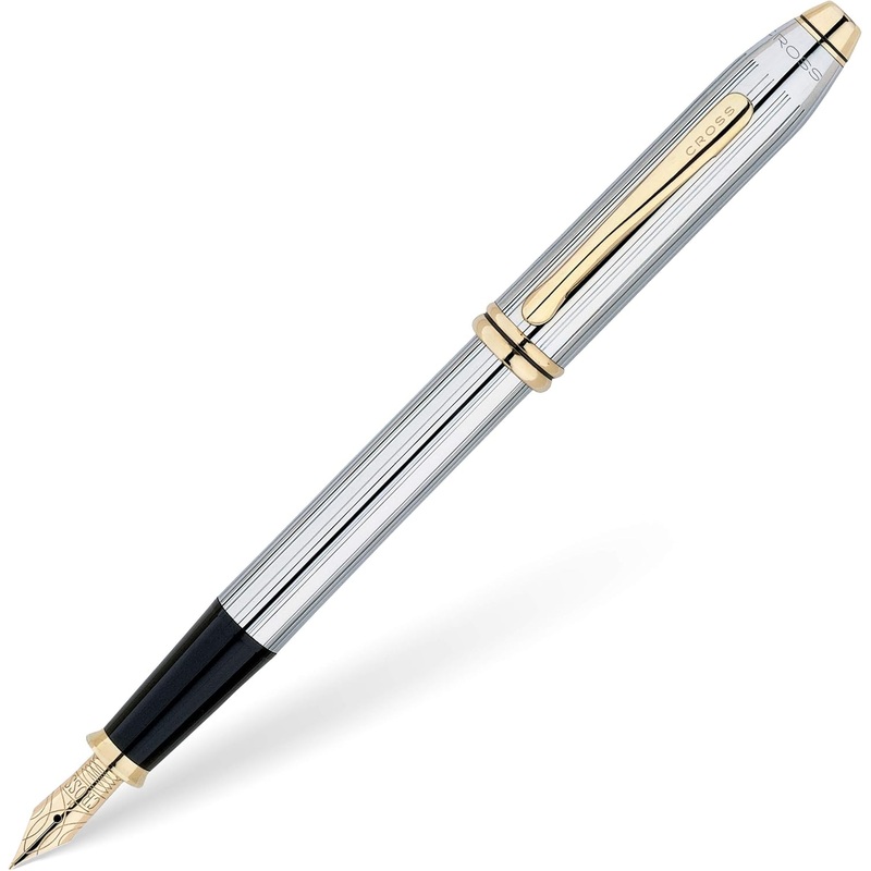 Cross Townsend Medalist Fine Nib Chrome with 23 Carat Gold Plated Fountain Pen 506-FF