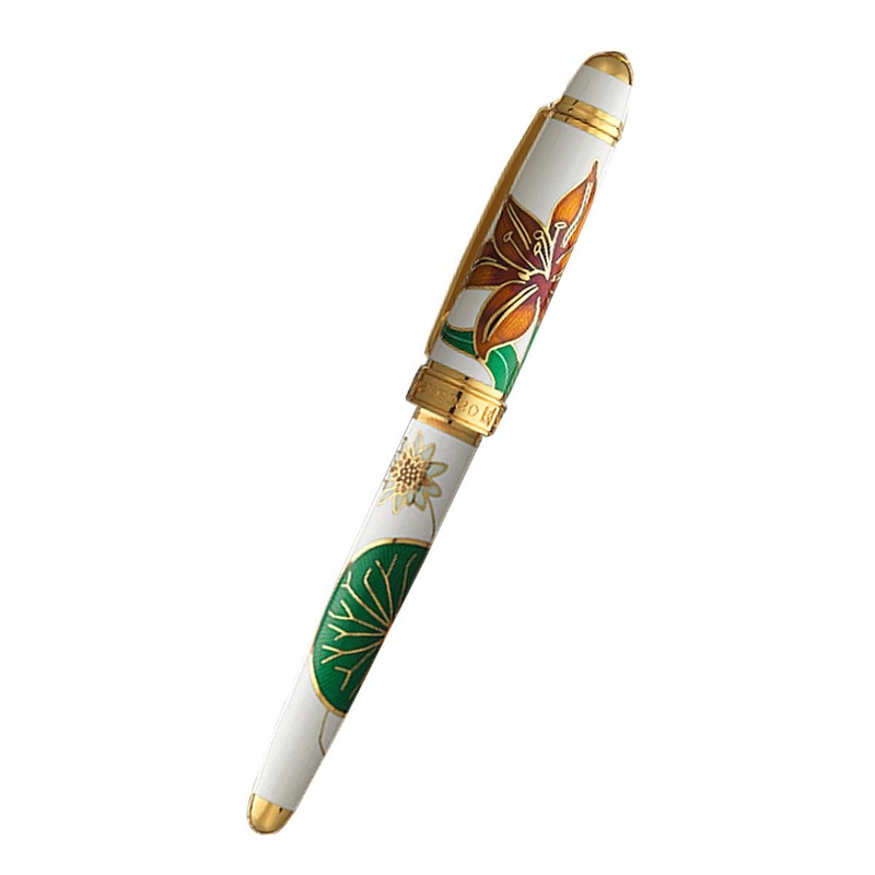 David Oscarson Lily Rollerball Pen – White, Saffron, Citrine, Ruby and Emerald