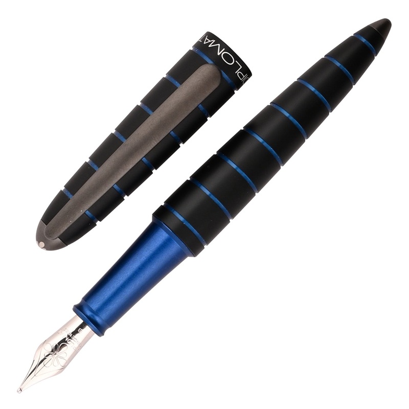 Diplomat Elox 14K Gold Fountain Pen – Ring Black/Blue Extra Fine