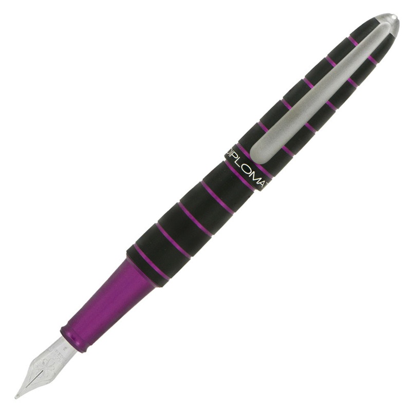 Diplomat Elox Ring Fountain Pen – Black and Purple Extra-Fine