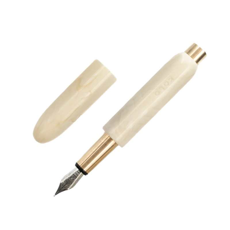 Kolo Tino Acrylic Fountain Pen – ‘Mother’ White Swirl (Limited Edition)