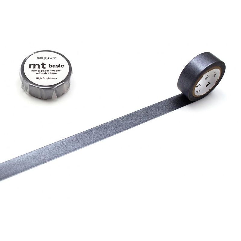 MT Basic Washi Tape High Brightness Gunmetal 7m