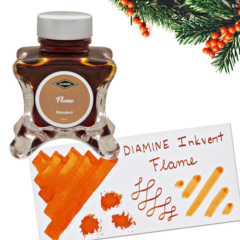 Diamine Inkvent Green Edition Standard Bottled Ink in Flame – 50 mL
